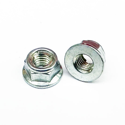 M6 Plain Flanged Metal Locking Nut Trivalent White JIS 10mm A/F 92015-1339