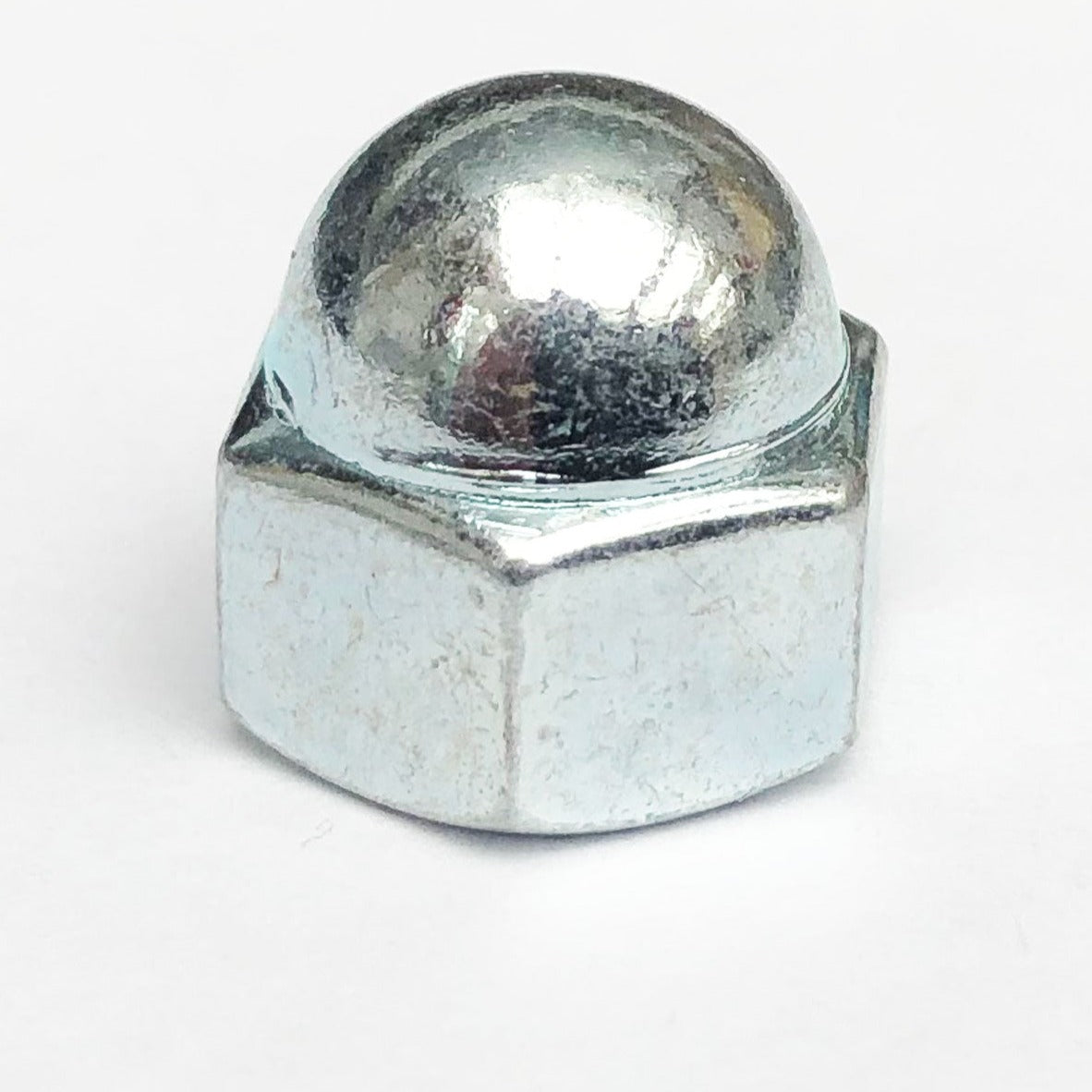 M10-1.25 Fine Pitch Dome Nut Low Top Trivalent White 14mm Spanner A/F JIS