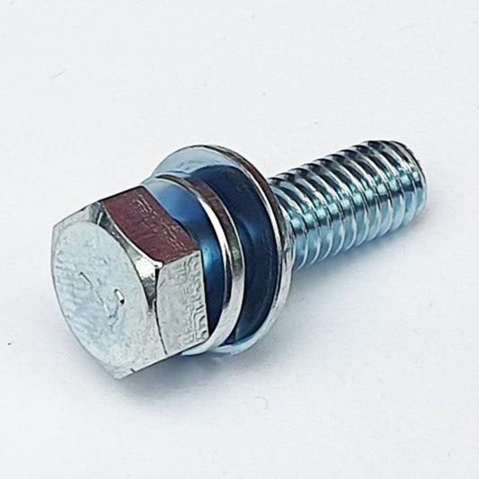 M6 x 20 Mark 7 Hex Bolt w/Spring and Flat Washer Bright Chromate Plating