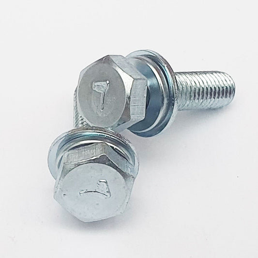 M6 x 25 Mark 7 Hex Bolt w/Spring and Flat Washer, Bright Chromate Plating 43033-003