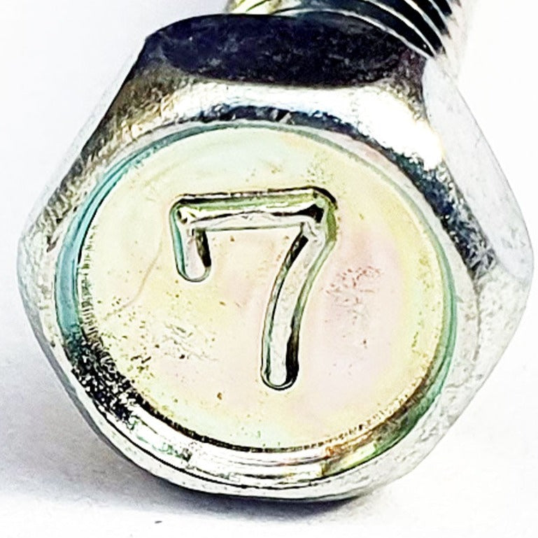 112G0612 M6x12 Mark 7 Upset Bolt Trivalent White close up