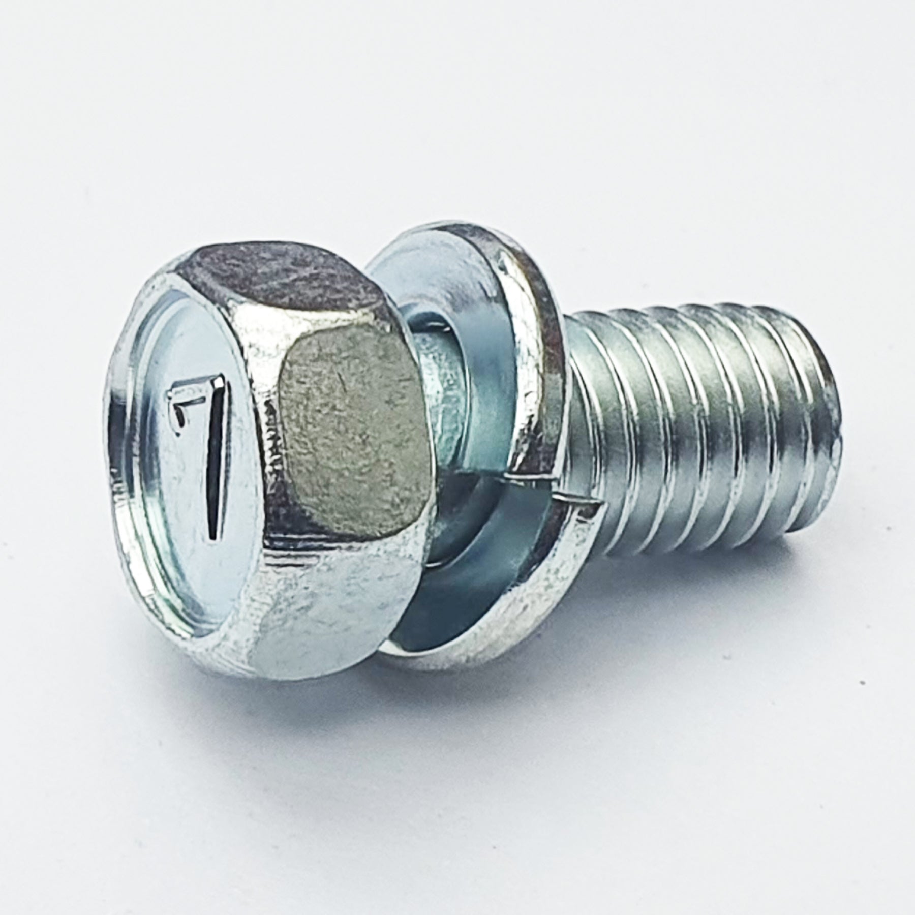 M8x16 7 Mark upset head P=2 Spring Washer Trivalent White