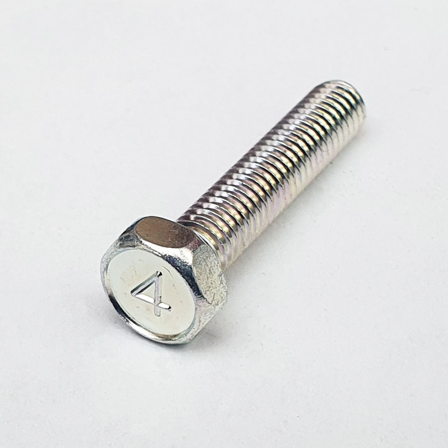 M8 x 16 Mark 4 Upset Hex Bolt Trivalent White 115G0816