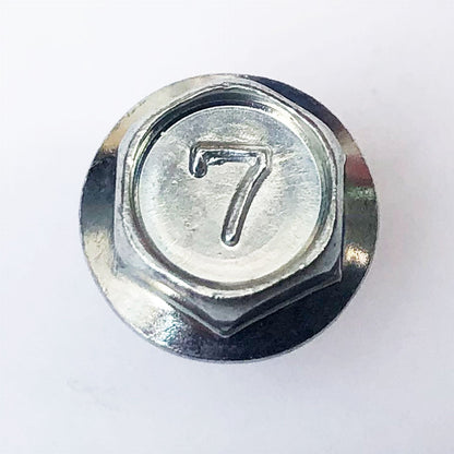 130G0612 M6x12 Mark 7 Flanged Hex Bolt Trivalent White Close up