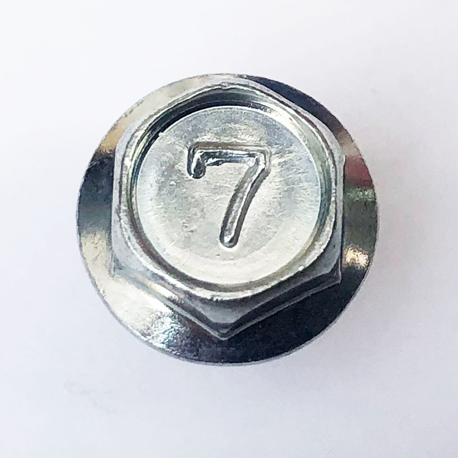 130G0645 M6x45 Mark 7 Flanged Hex Bolt Trivalent White top 