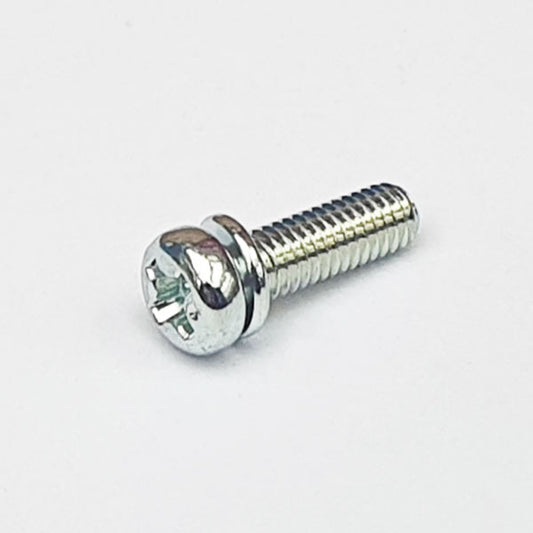 223B0314 M3x14 Phil Pan Head Screw w/Spring Washer Trivalent White ZnCr-3 JIS