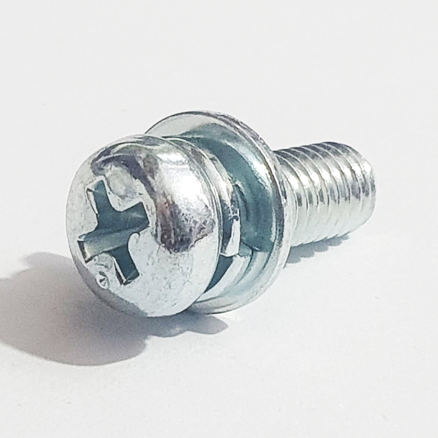M5×14フィル バネ座金付なべ小ねじ 三価ホワイト ZnCr-3 JIS 223B0514