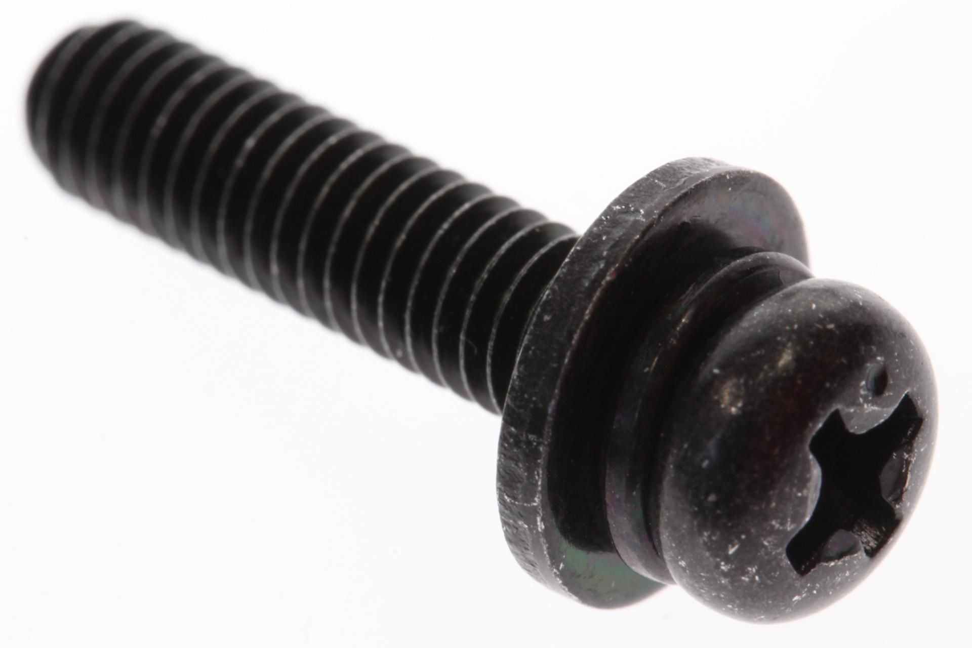 M4 x 18 Phil Pan w/Plain +Spring Washer Trivalent Black JIS JIS 225C0418