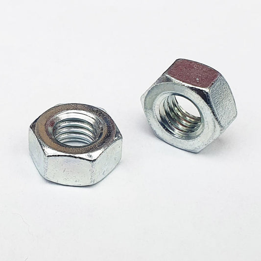 M6 Full Hex Nut Type 2 Trivalent White Cr-3 10mm A/F JIS 311B0600