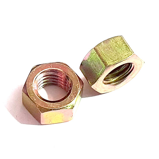 M8 Full Hex Nut Type 2 Yellow Passivate Cr-6 12mm A/F JIS 317D0800