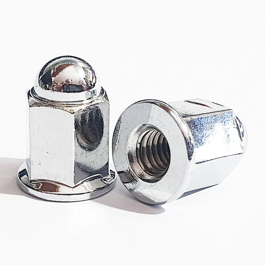 90304-438-000 M6 Long Dome Exhaust Nut Chrome Steel Made in Japan
M6 thread 1.00mm pitch 10mm spanner Size
Nut Height 16.30mm
Ideal for exhaust nuts