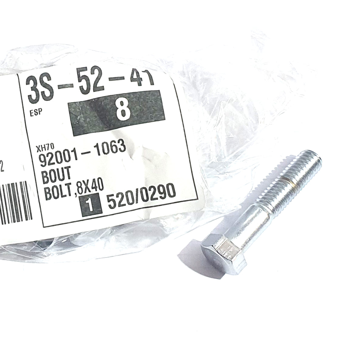 M8 x 40 No Mark Half Thread Hex Bolt Chrome JIS 12mmA/f 92001-1063