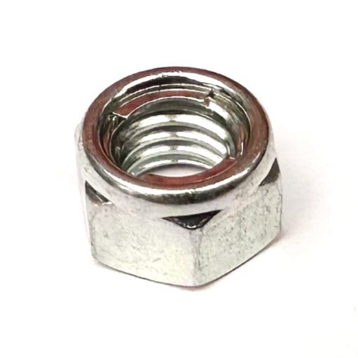 A single trivalent white metal JIS full lock nut with a washer and spanner size of 12mm A/F.
