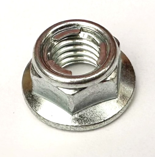 92015-1335 M10 - 1.25 Fine Pitch Plain Flanged Metal Locking Nut. Trivalent White JIS