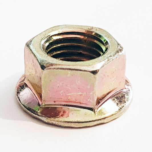 92015D1367 M6 Plain Flanged Nut Yellow Passivate 10mm A/F JIS 1.00mm Pitch