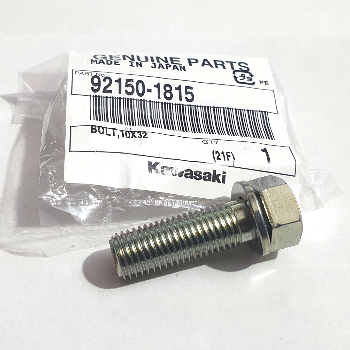 92150-1815 M10 x 32 Fine Pitch No Mark Full Thread Hex Bolt with Washer 14mm A/F JIS
Trivalent White