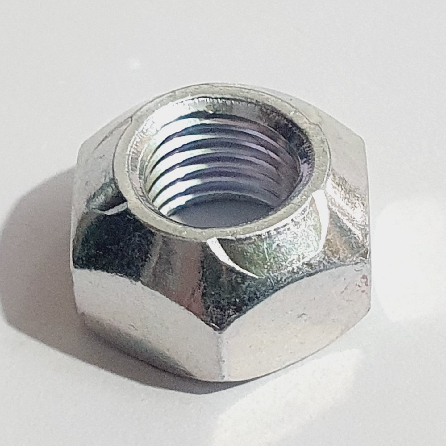 M10 - 1.25 Fine Pitch Three Lock Nut Trivalent White JIS 14mm A/F
