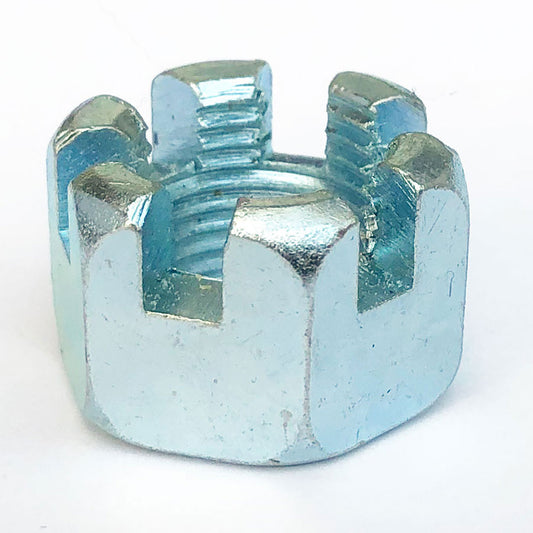 M10-1.25 Fine Pitch Castle Nut Trivalent White