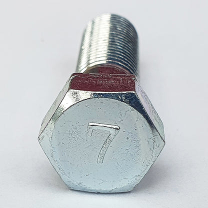 M10 x 55 Mark 7 Half Thread Hex Bolt Trivalent White top