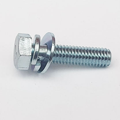 110G0612 M6x12 Mark 7 Hex Bolt with encapsulated spring and JIS flat washer on the side