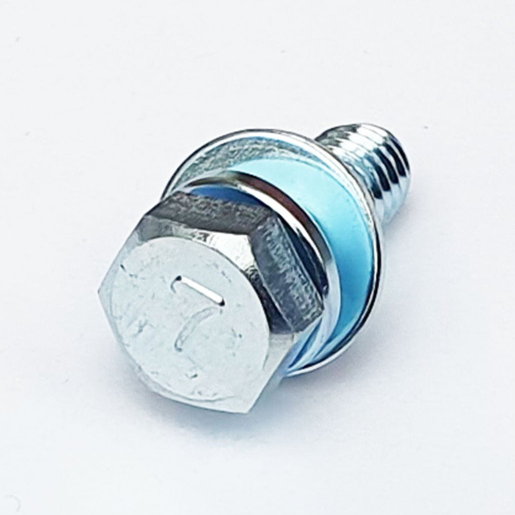 M6 x 16 Mark 7 Hex Bolt w/Spring and Flat Washer Bright Chromate Plating