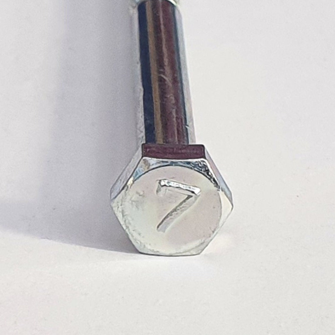 110G0670 M6x70 Mark 7 Hex Bolt Half Thread Trivalent White top