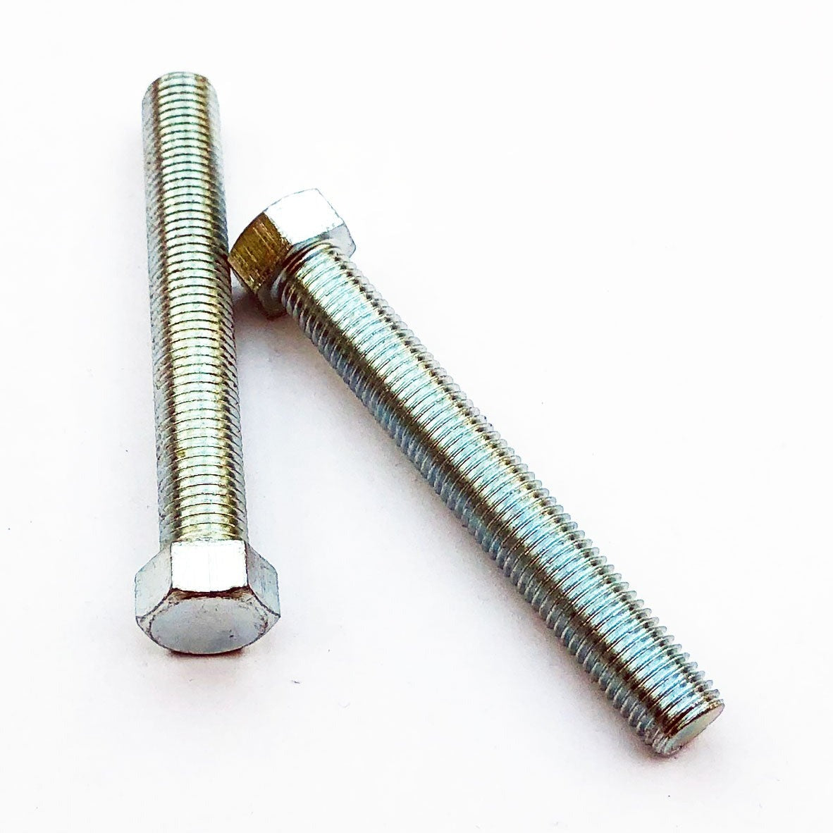 M10×70 細ピッチ無刻印 全ねじ六角ボルト 三価ホワイト 14mm A/F