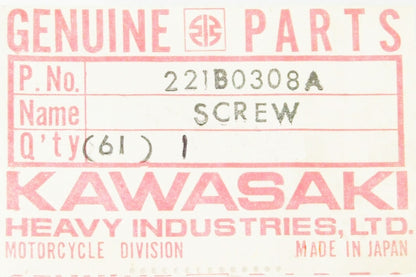 221B0308A M3x08 Phil Countersunk Flat M/C Trivalent White Cr-3 JIS Genuine Part