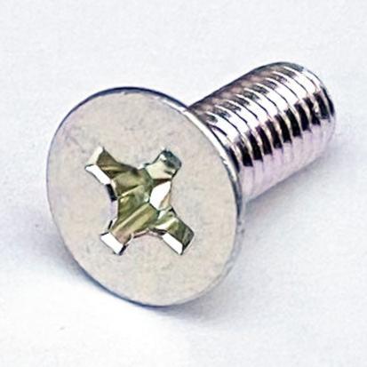 221B0612 M6x12 Phil Countersunk Flat M/C, Trivalent White Cr-3 JIS