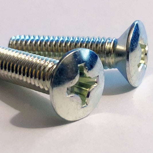 222B0625 M6x25 Round Oval Countersunk Head Trivalent White Cr-3 JIS