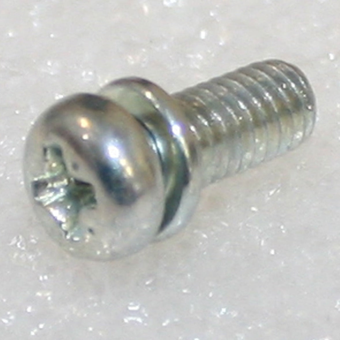M4 x 12 Phil Pan Head Screw w/Spring Washer Trivalent White ZnCr-3 JIS 223B0412