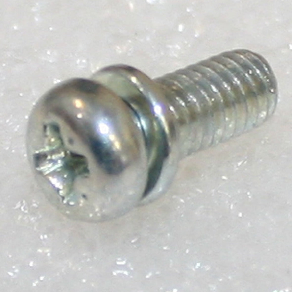 M4 x 14 Phil Pan Head Screw w/Spring Washer Trivalent White ZnCr-3 JIS 223B0414