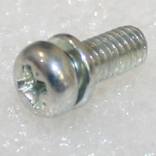 M4 x 18 Phil Pan Head Screw w/Spring Washer Trivalent White ZnCr-3 JIS 223B0418