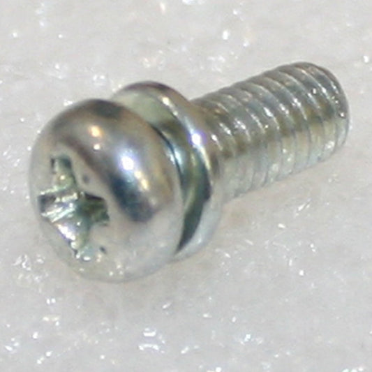 M4 x 20 Phil Pan Head Screw w/Spring Washer Trivalent White ZnCr-3 JIS 223B0420