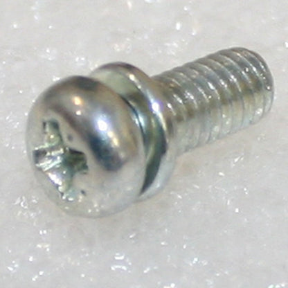 M5 x 12 Phil Pan Head Screw w/Spring Washer Trivalent White ZnCr-3 JIS 223B0512