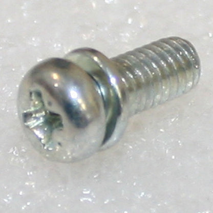 M5 x 16 Phil Pan Head Screw w/Spring Washer Trivalent White ZnCr-3 JIS 223B0516