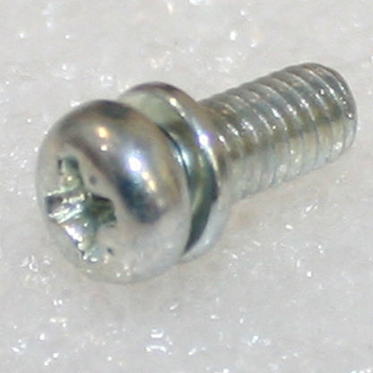 M5 x 18 Phil Pan Head Screw w/Spring Washer Trivalent White ZnCr-3 JIS 223B0518