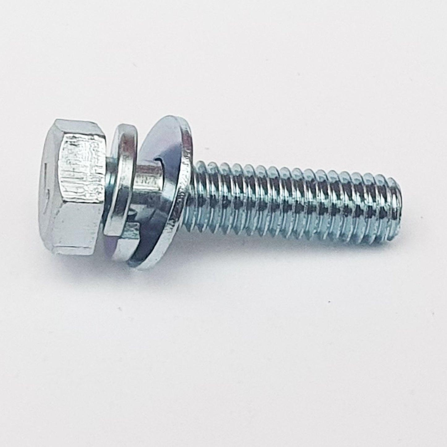 43033-003 M6x25 Mark 7 Hex Bolt with spring washer and flat washer on the side