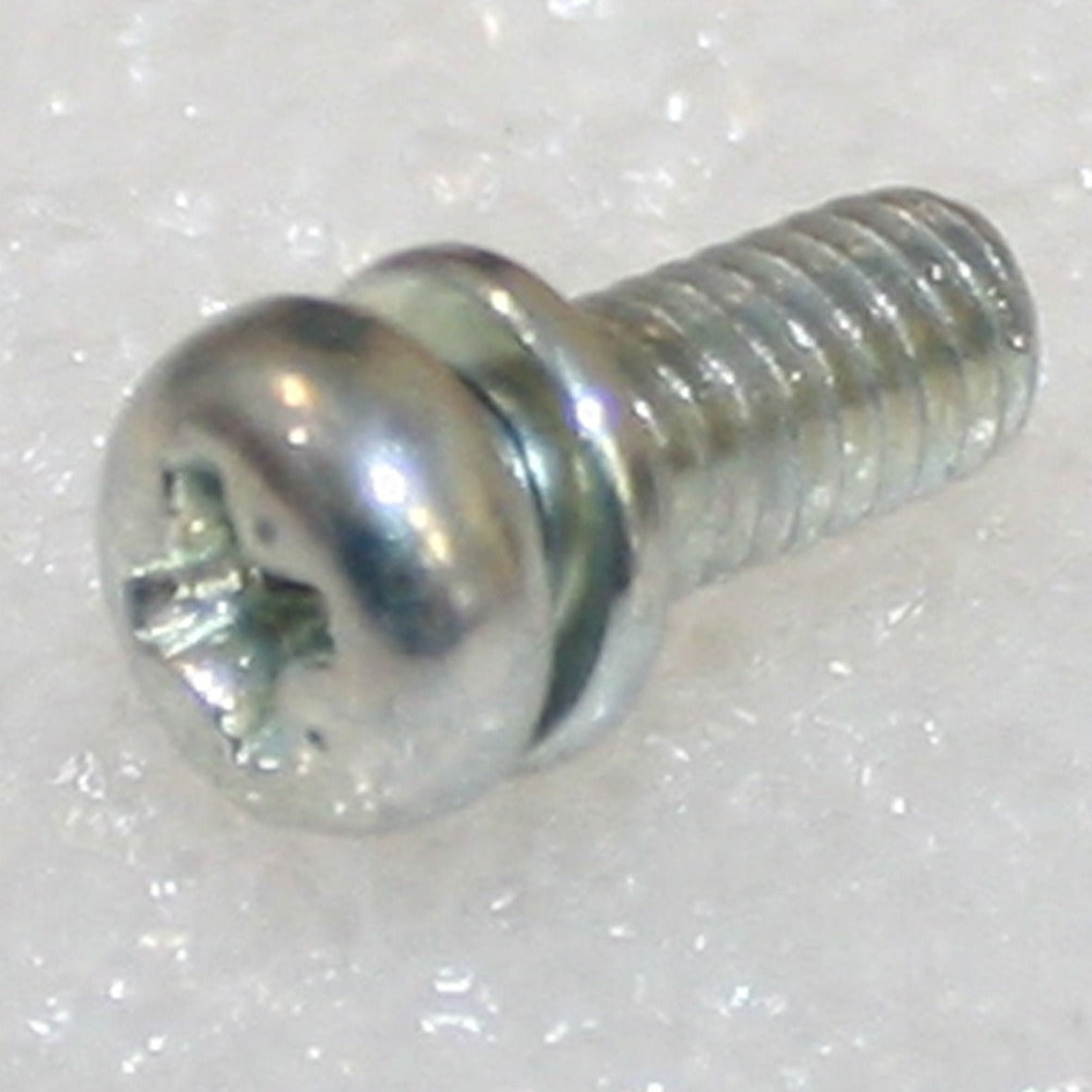 M5 x 35 Phil Pan Head Screw w/Spring Washer Trivalent White ZnCr-3 JIS 223B0535