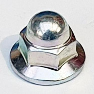 M8 Flanged Acorn Nut with no Serrations Trivalent White 90208-438-000